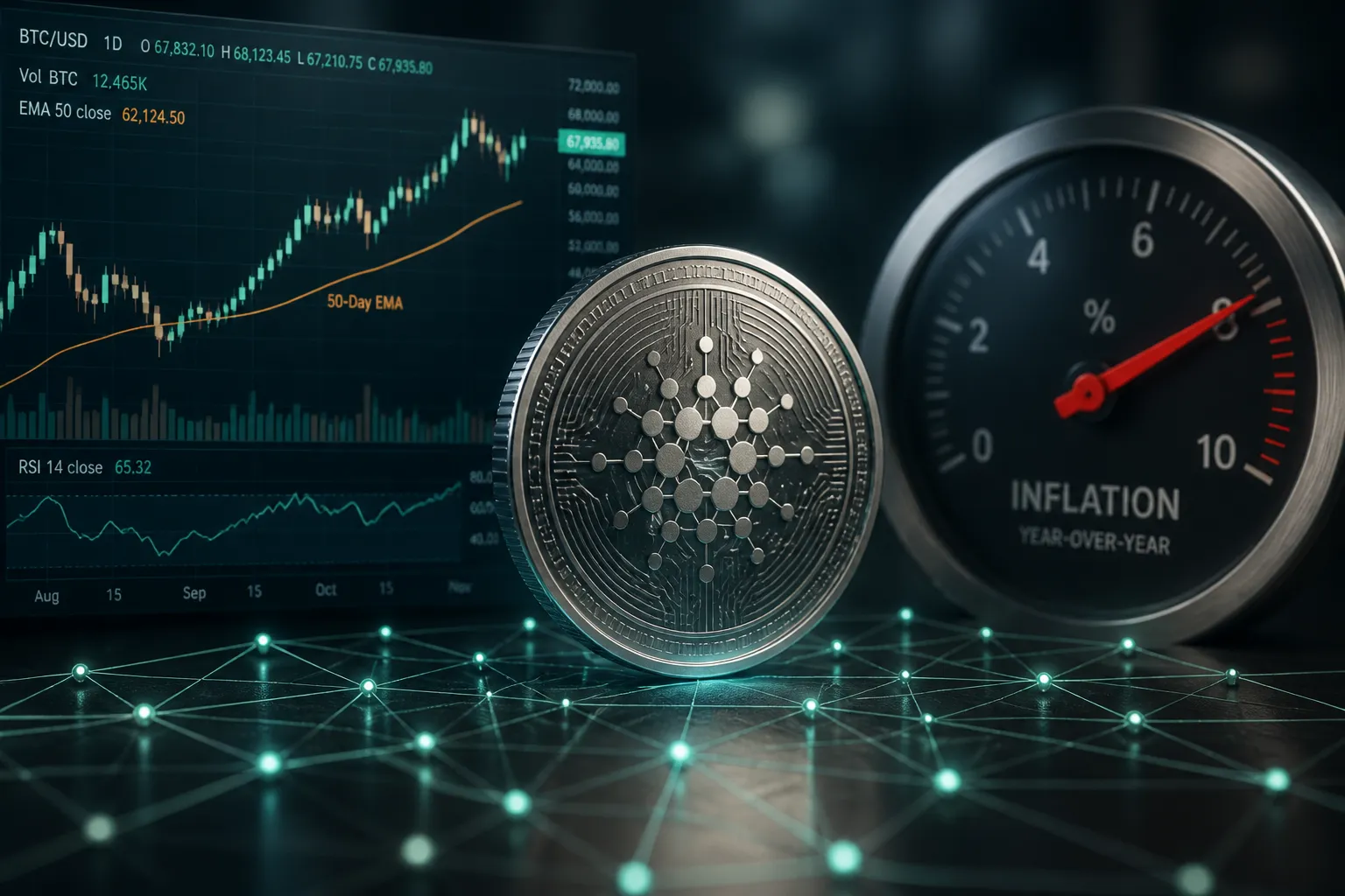 Bitcoin Holds Below 50-Day EMA as CPI Report Looms; Ethereum and XRP Face Consolidation